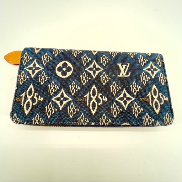 Preloved Louis Vuitton 1854 Blue Monogram Speedy Bandouliere 25 with Wallet - Picture 10 of 15